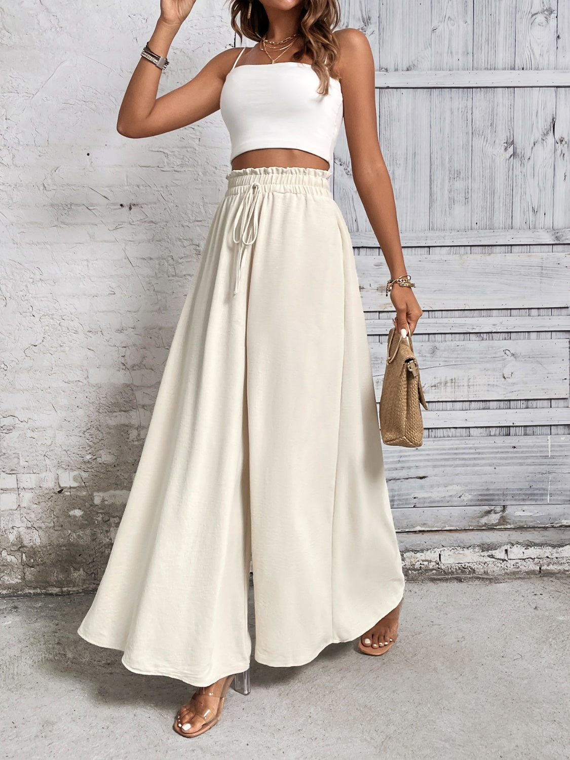 Honey Tied High Waist Wide Leg Pants - The Goddess Galleries