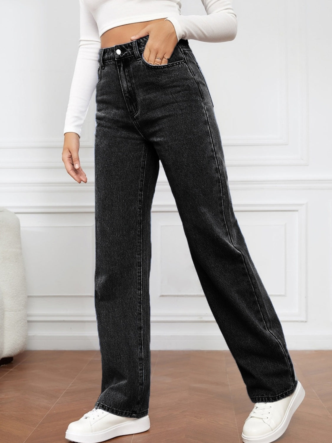 High Waist Straight Jeans - The Goddess Galleries