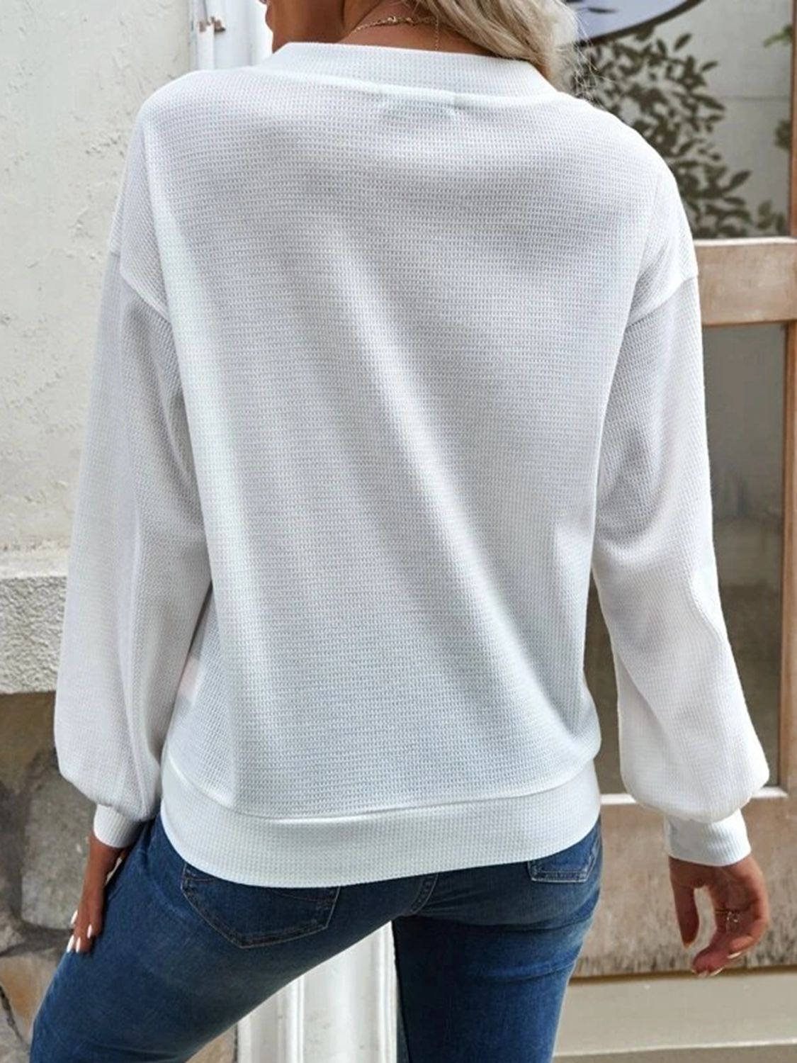 V-Neck Dropped Shoulder Blouse - The Goddess Galleries