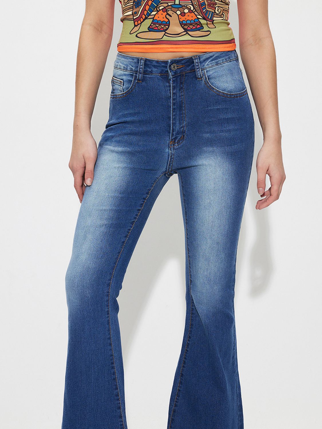 Mid-Rise Waist Bootcut Jeans - The Goddess Galleries