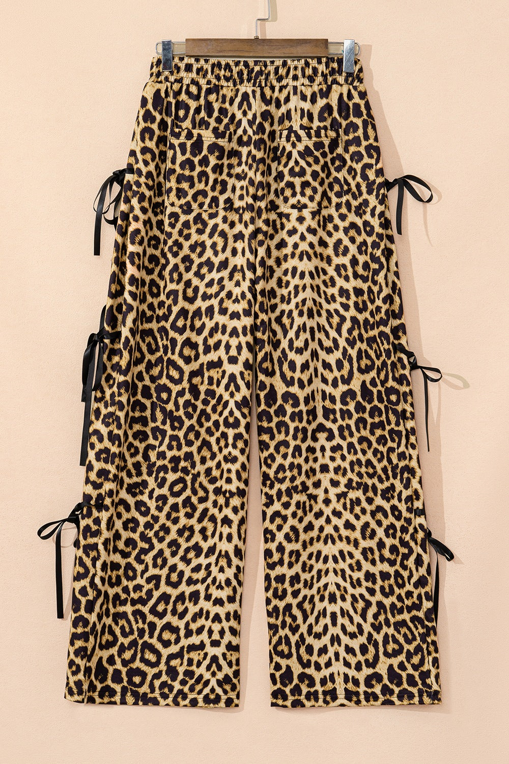 Leopard Bow Tie Elastic Waist Pants - The Goddess Galleries