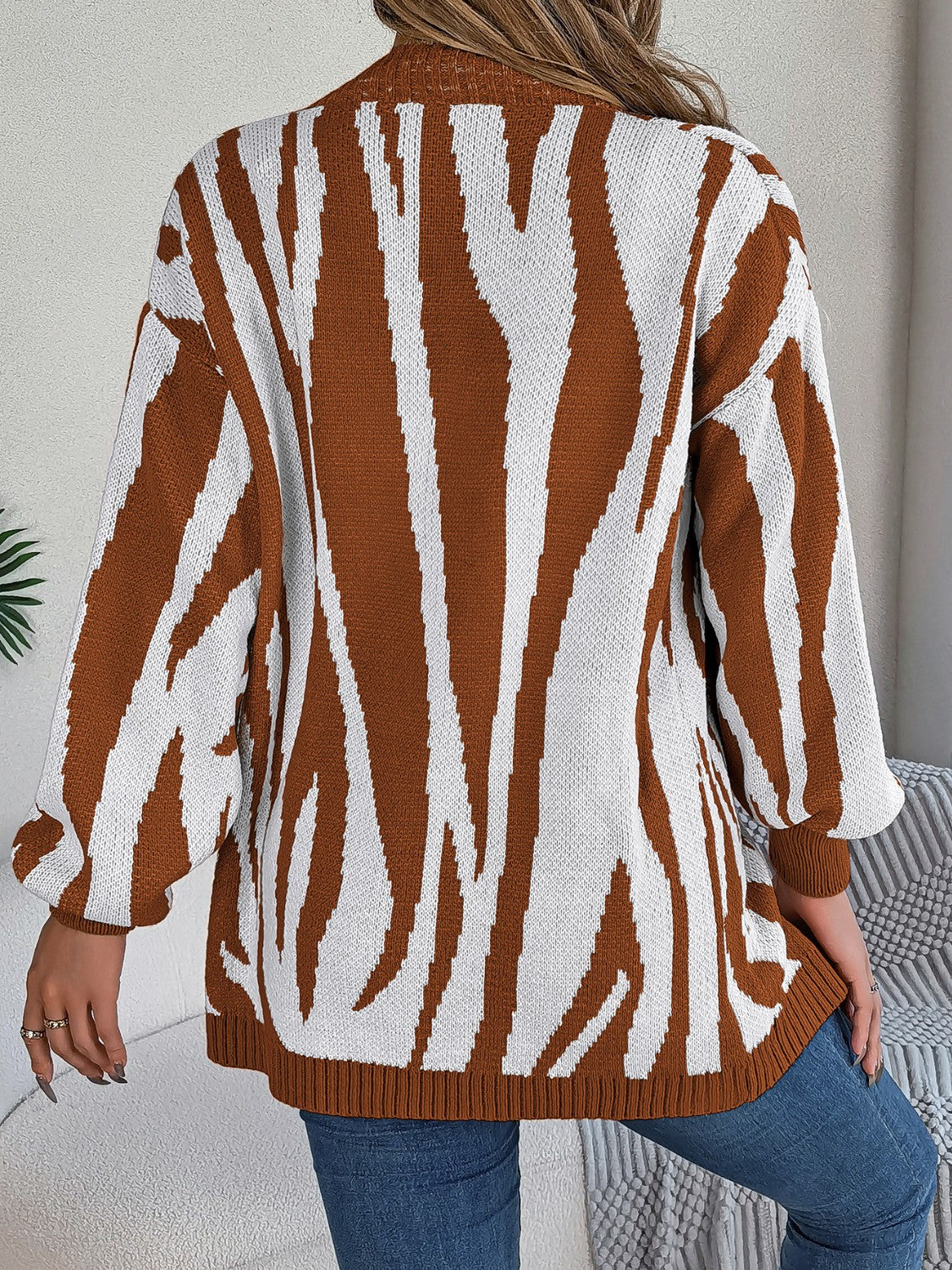 Open Front Animal Print Cardigan - The Goddess Galleries