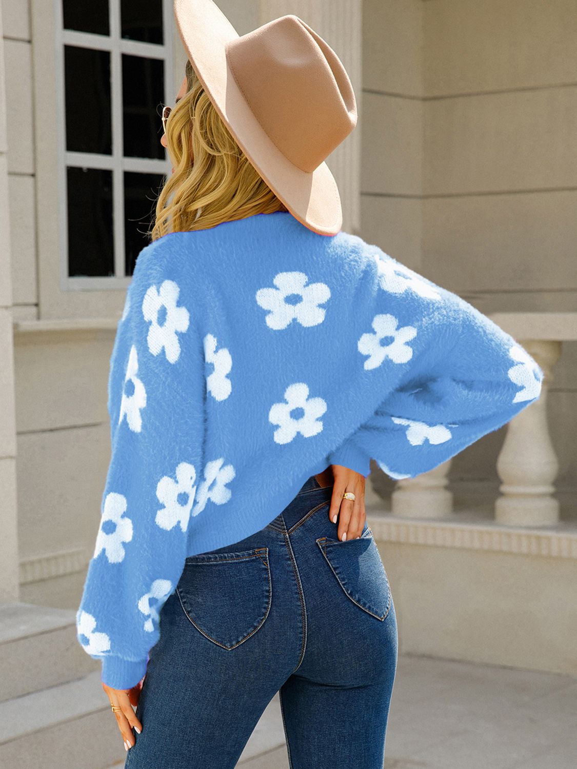 Angel Wings Flower Open Front Long Sleeve Cardigan - The Goddess Galleries
