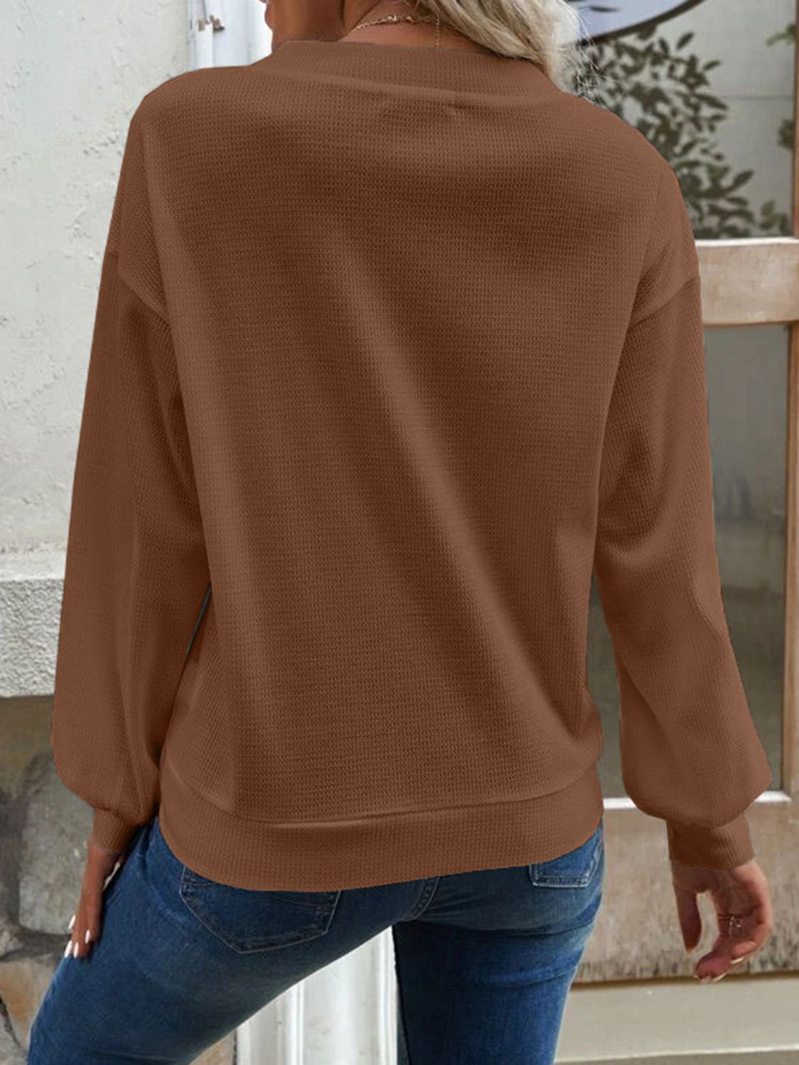 V-Neck Dropped Shoulder Blouse - The Goddess Galleries