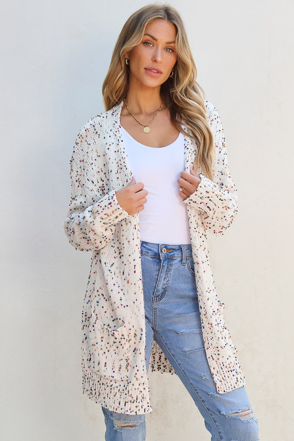 Open Front Long Sleeve Cardigan - The Goddess Galleries