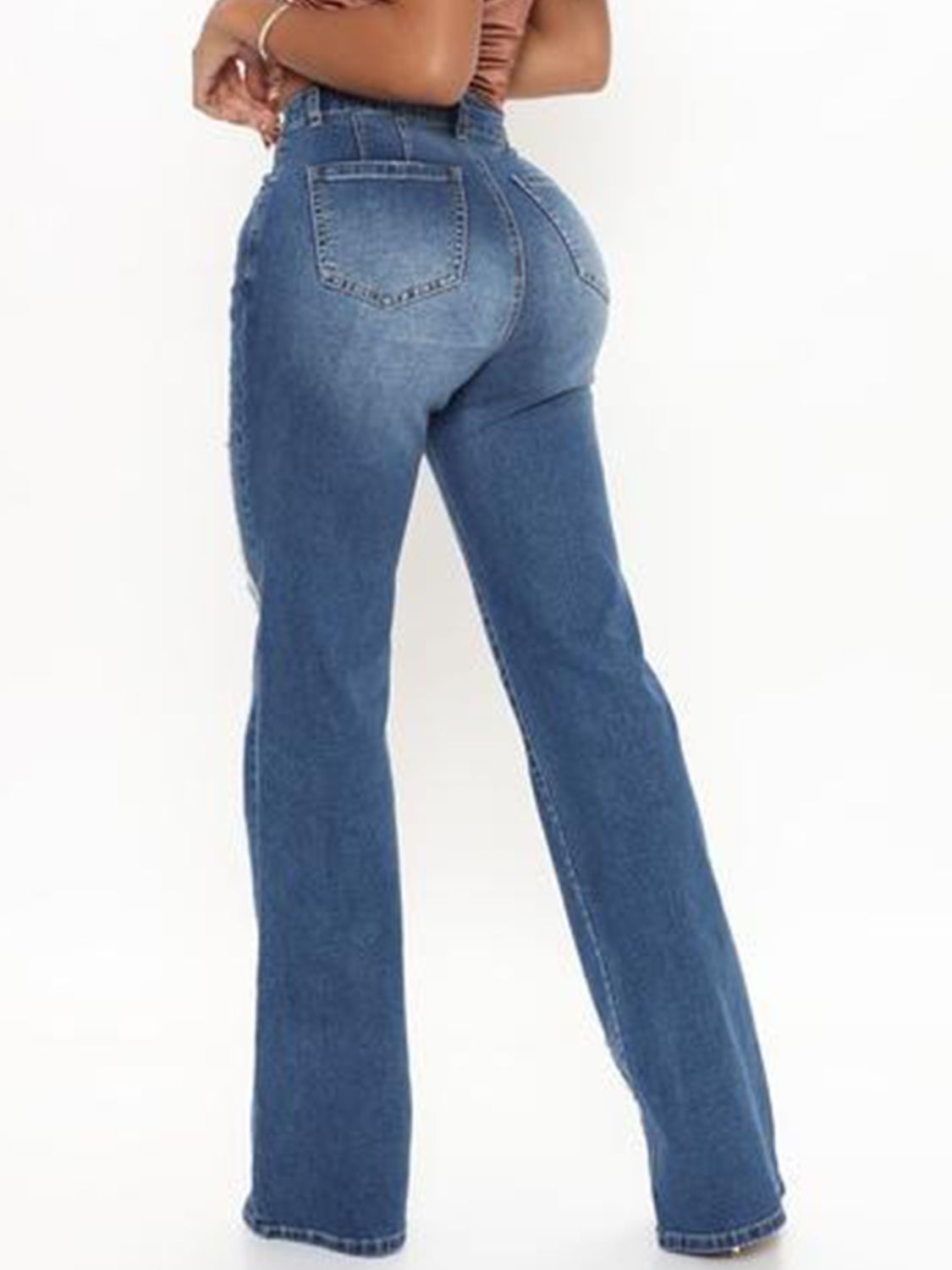 Raw Hem High Waist Jeans - The Goddess Galleries