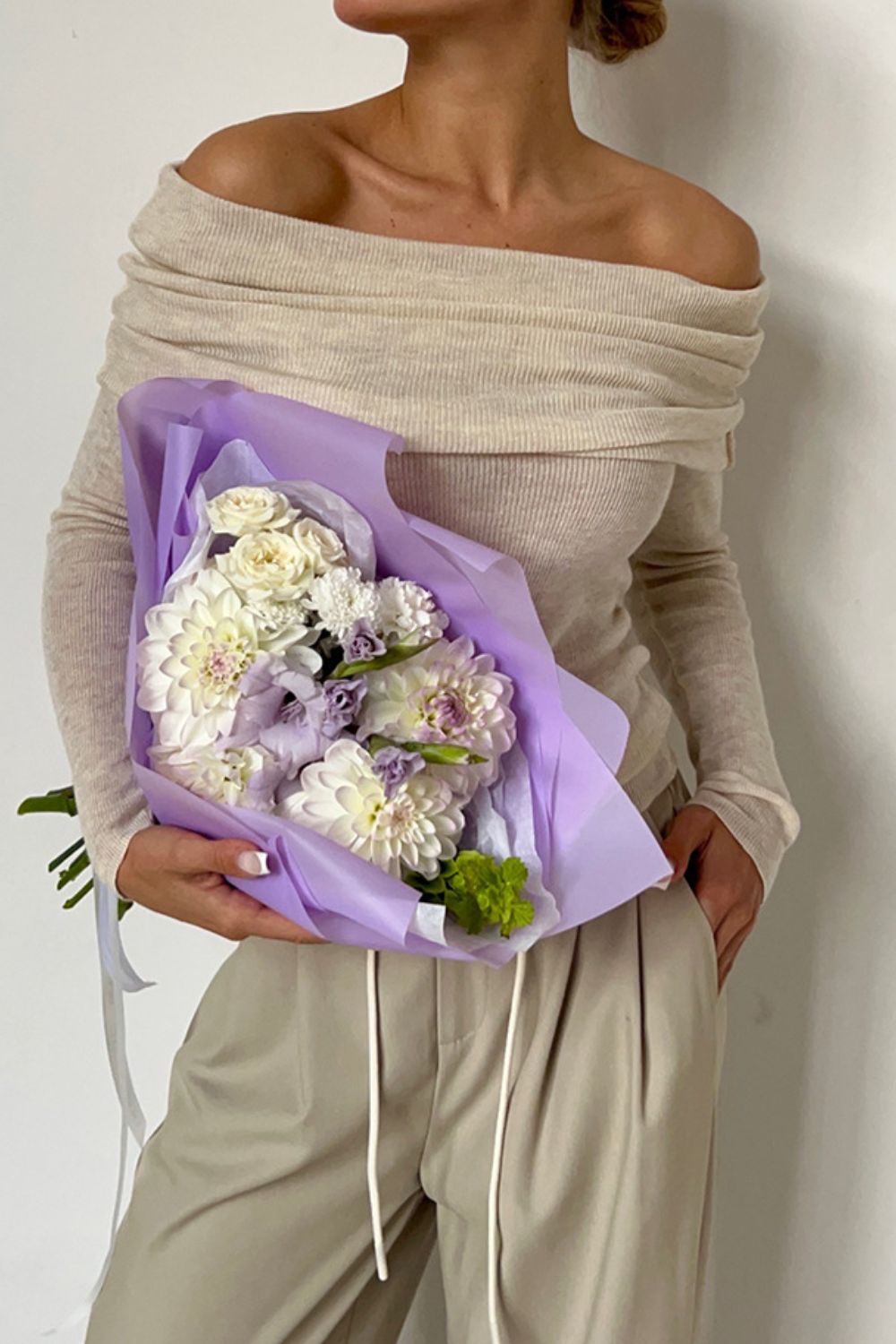 Off-Shoulder Long Sleeve Knit Top - The Goddess Galleries