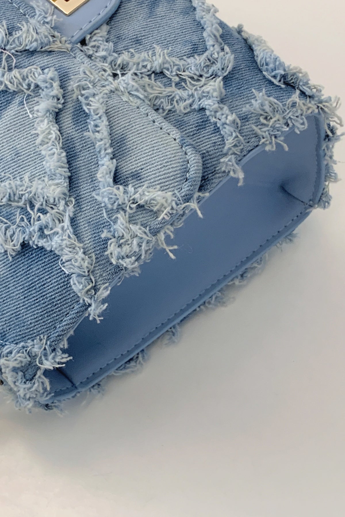 Raw Hem Denim Crossbody Bag - The Goddess Galleries