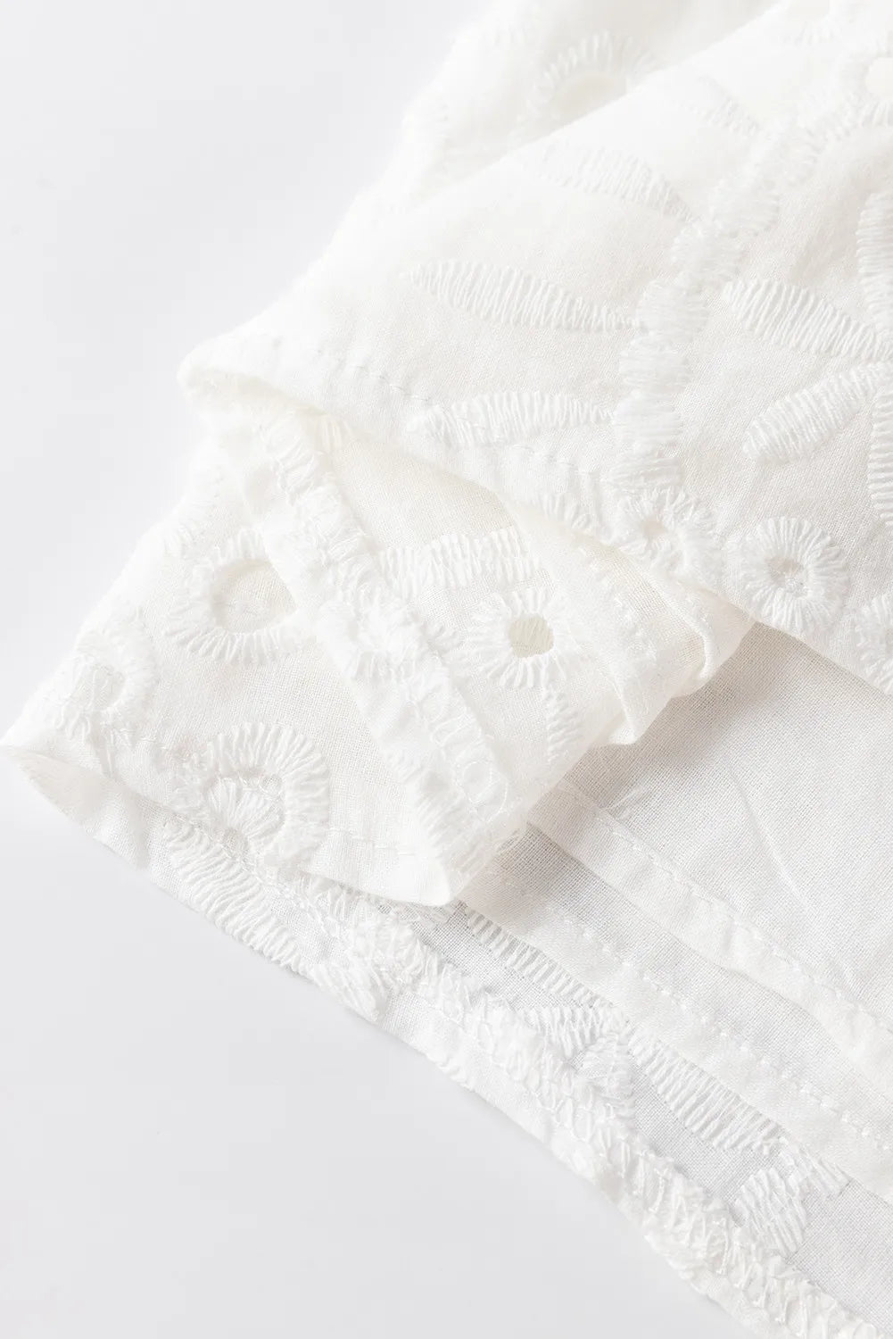 Eyelet Frill Short Sleeve Blouse - The Goddess Galleries