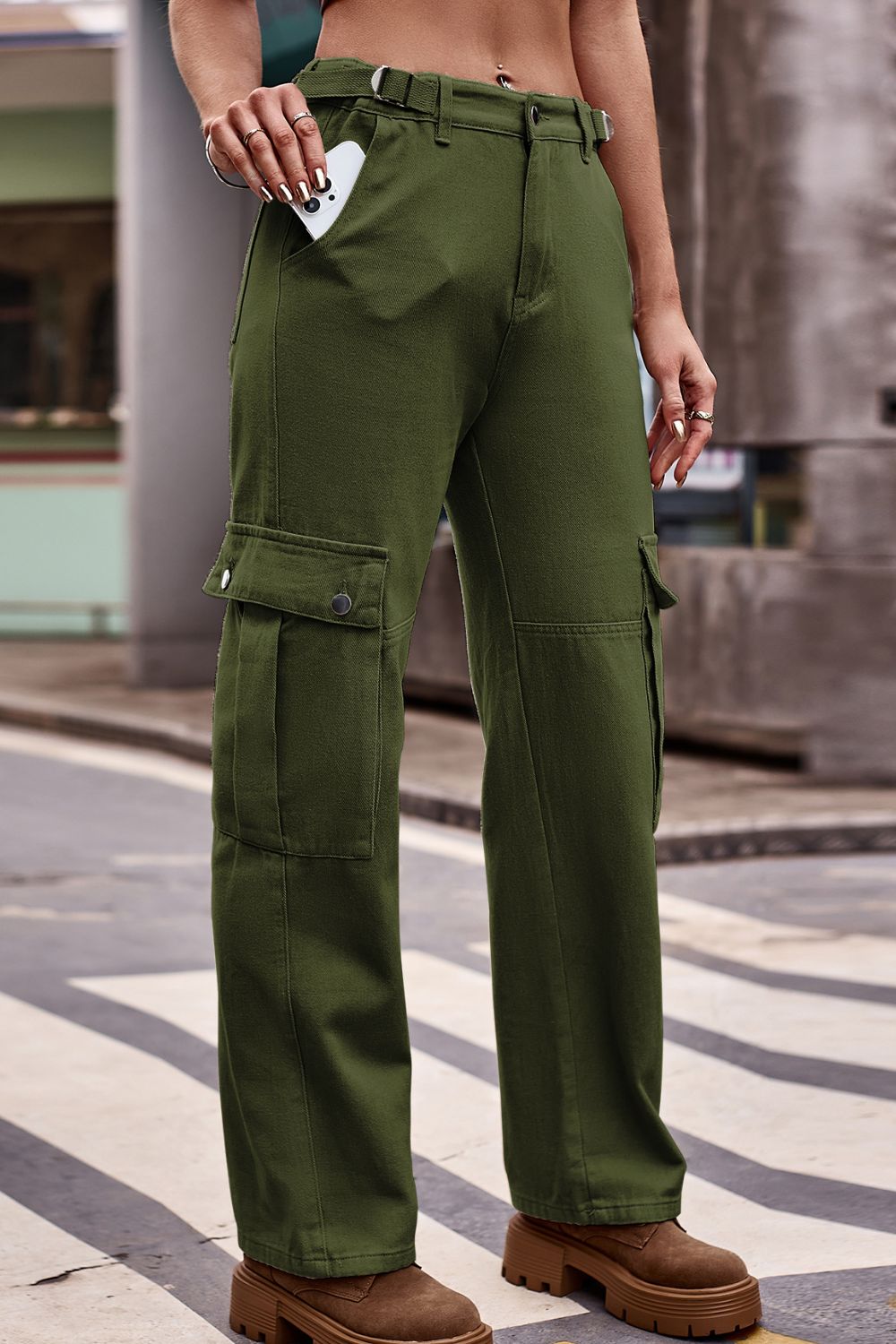Buttoned Loose Fit Jeans with Pockets - The Goddess Galleries