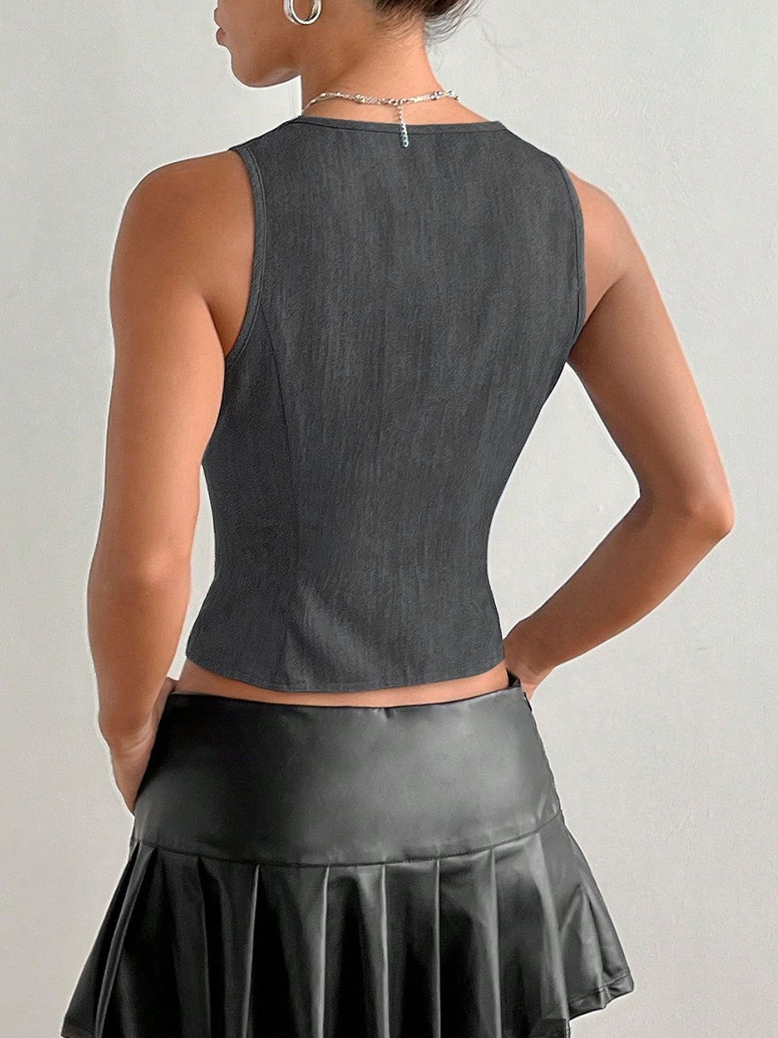 Tied Front V-Neck Tank - The Goddess Galleries