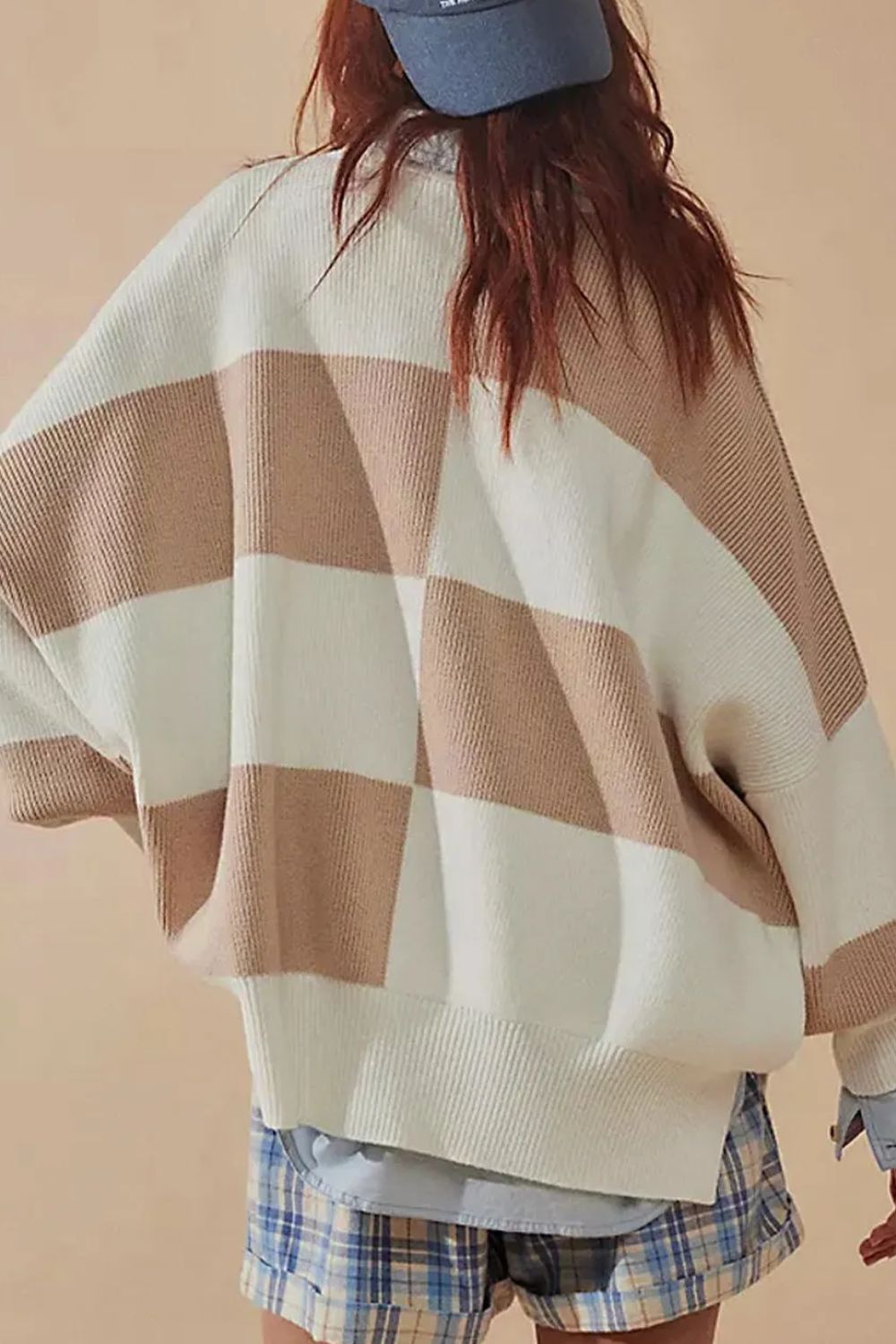 Color Block Round Neck Long Sleeve Sweater - The Goddess Galleries