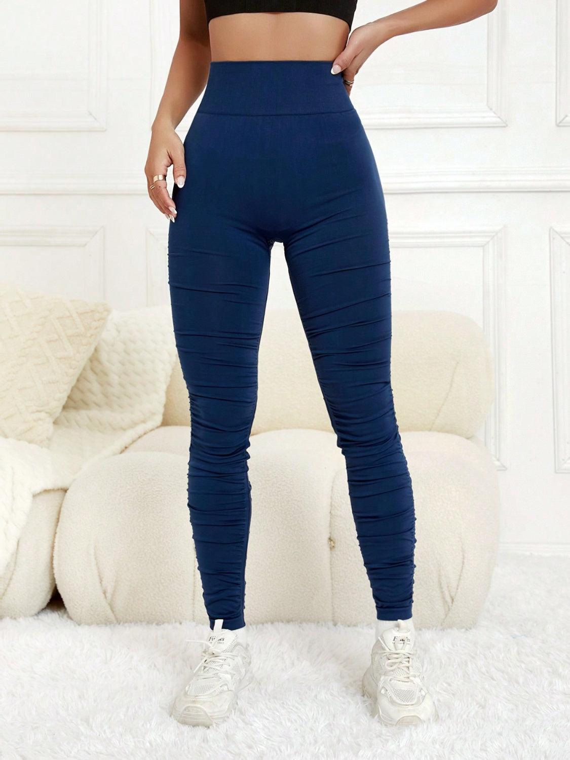 Ruched High Waist Active Leggings - The Goddess Galleries