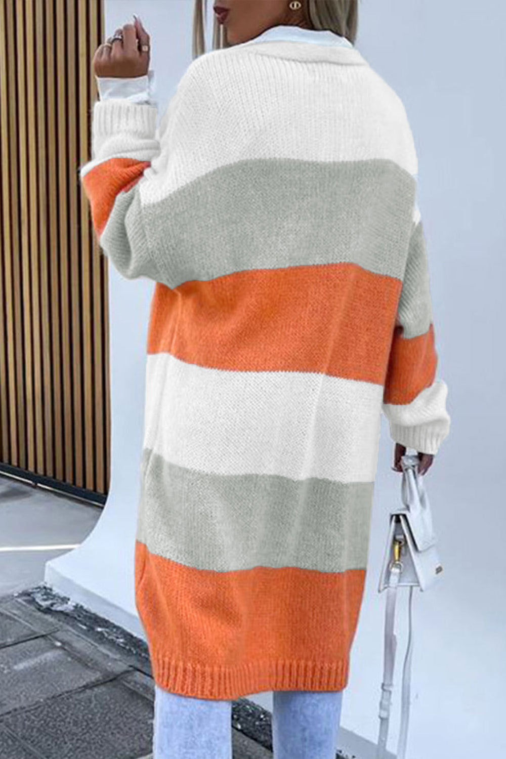 Color Block Open Front Duster Cardigan - The Goddess Galleries