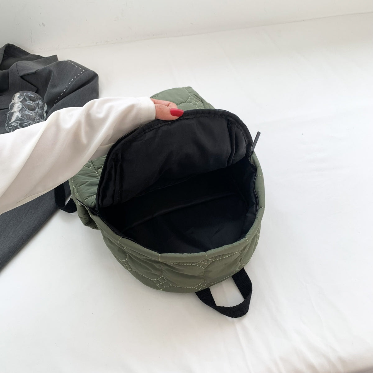 Quilted Polyester Backpack Bag - The Goddess Galleries