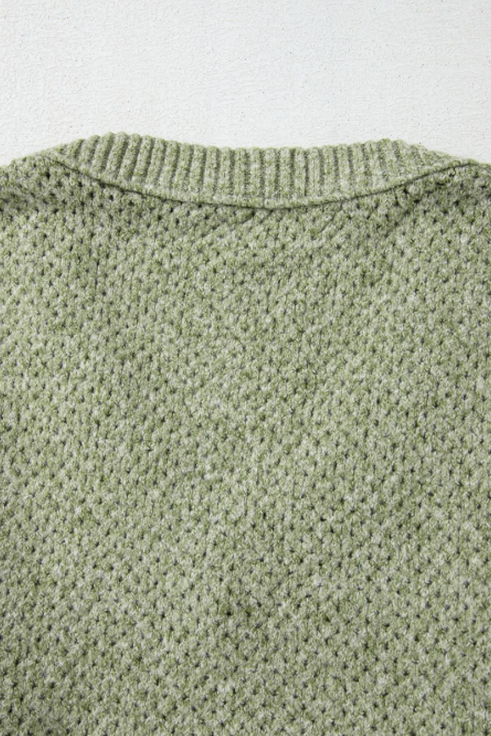 V-Neck Dropped Shoulder Long Sleeve Sweater - The Goddess Galleries