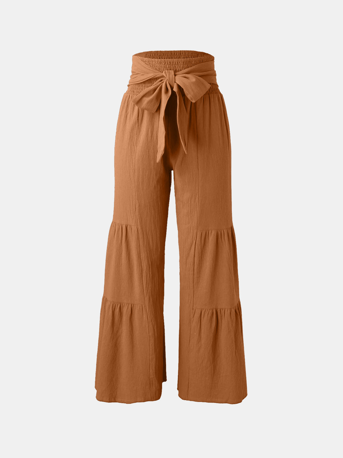 Tied Ruched Wide Leg Pants - The Goddess Galleries