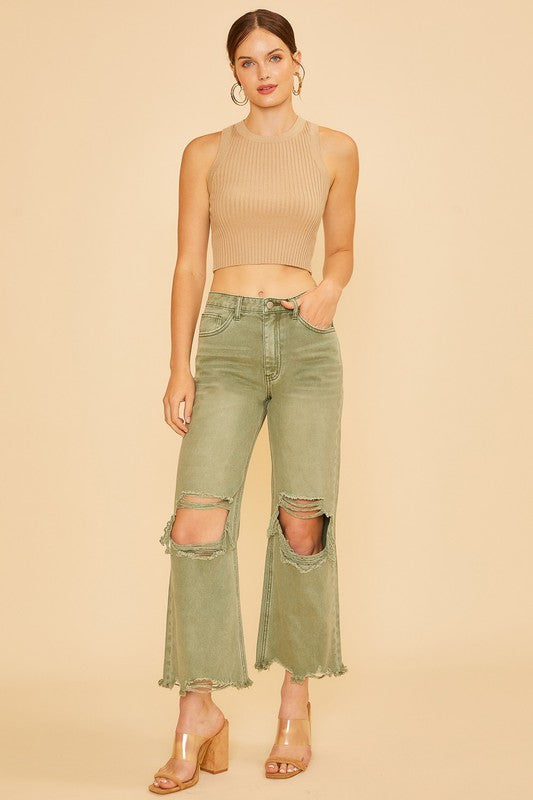 Annie Wear Distressed Raw Hem Jeans - The Goddess Galleries