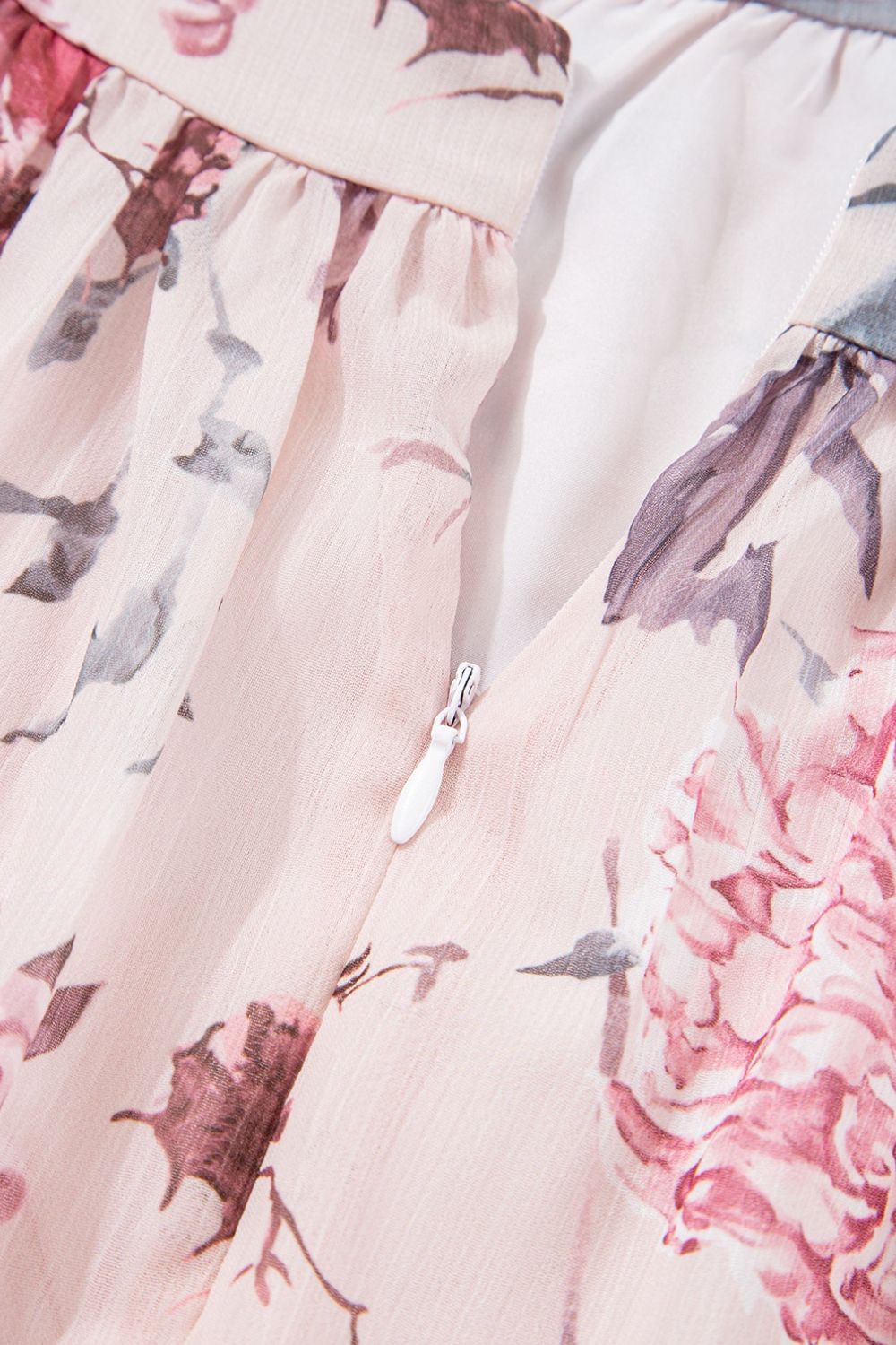 Floral Pleated Deep V Backless Maxi Dress - The Goddess Galleries