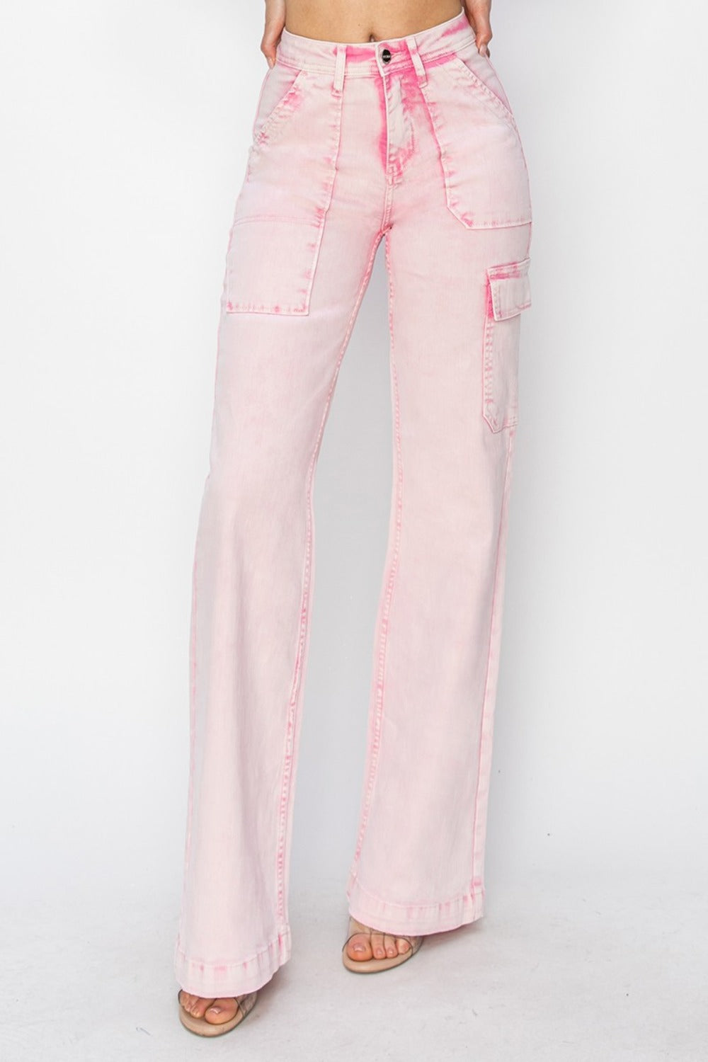 RISEN Full Size High Rise Cargo Pocket Jeans - The Goddess Galleries