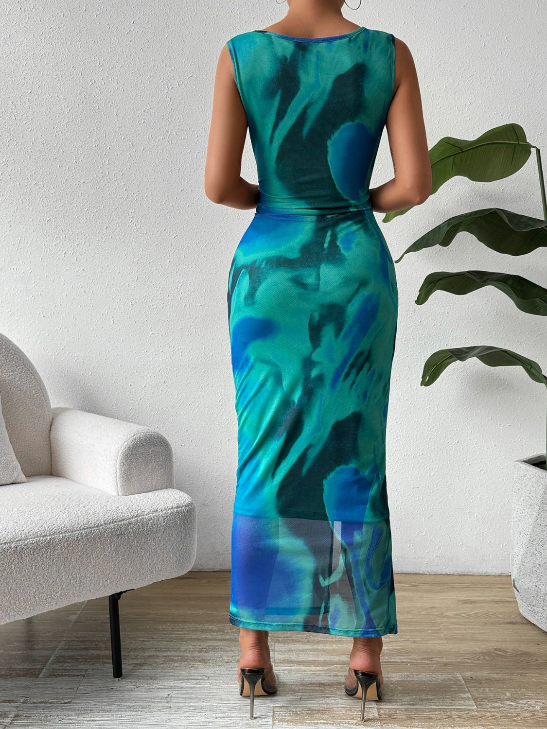 Honey Slit Round Neck Midi Tank Dress - The Goddess Galleries