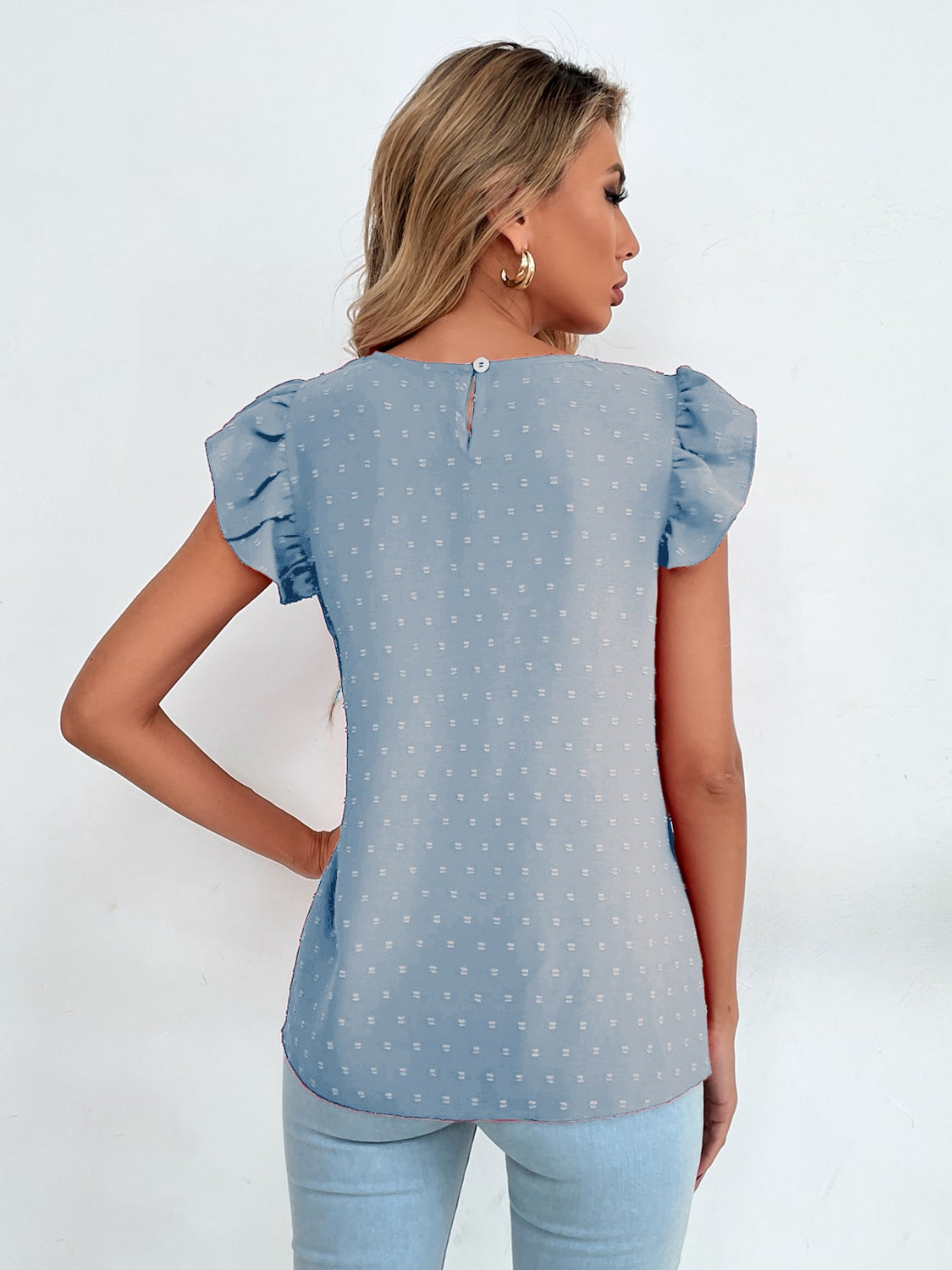 Swiss Dot Cap Sleeve Blouse - The Goddess Galleries