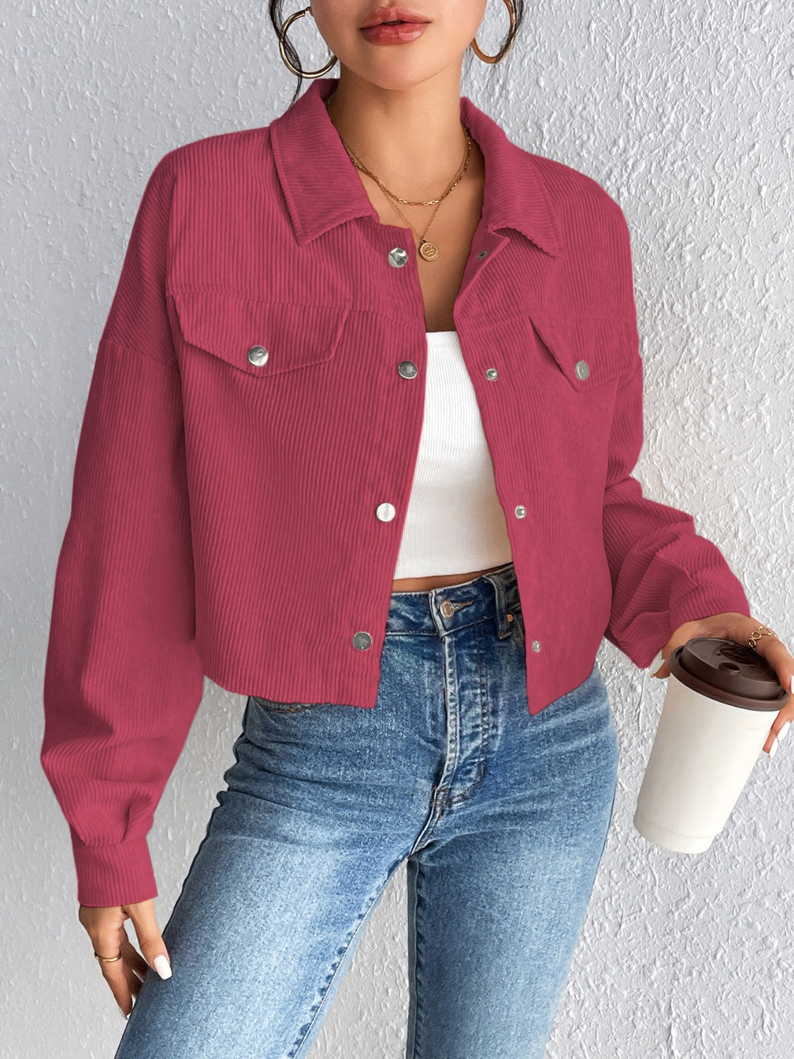 Honey Snap Down Long Sleeve Jacket - The Goddess Galleries