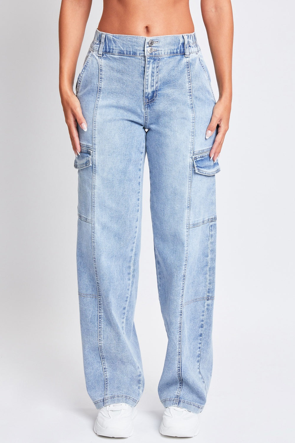 YMI Jeanswear High-Rise Straight Cargo Jeans - The Goddess Galleries