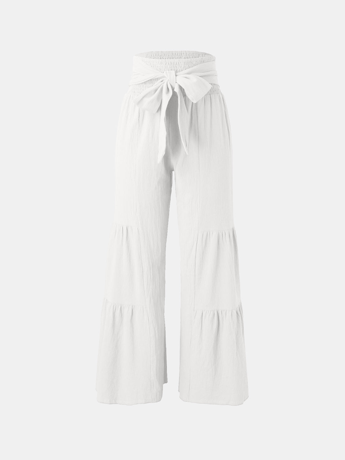 Tied Ruched Wide Leg Pants - The Goddess Galleries