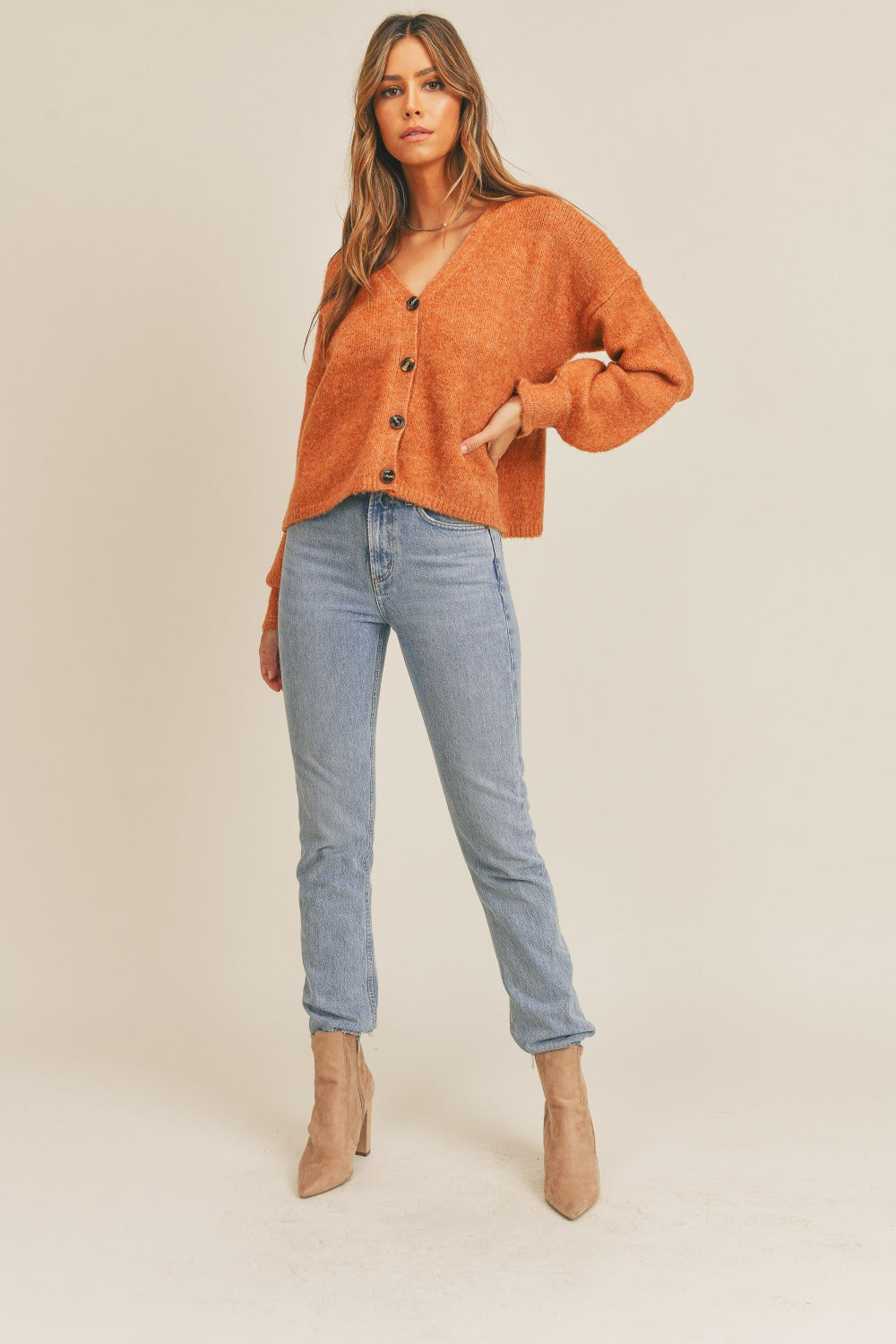 MABLE Long Sleeve Button Down Sweater Cardigan - The Goddess Galleries
