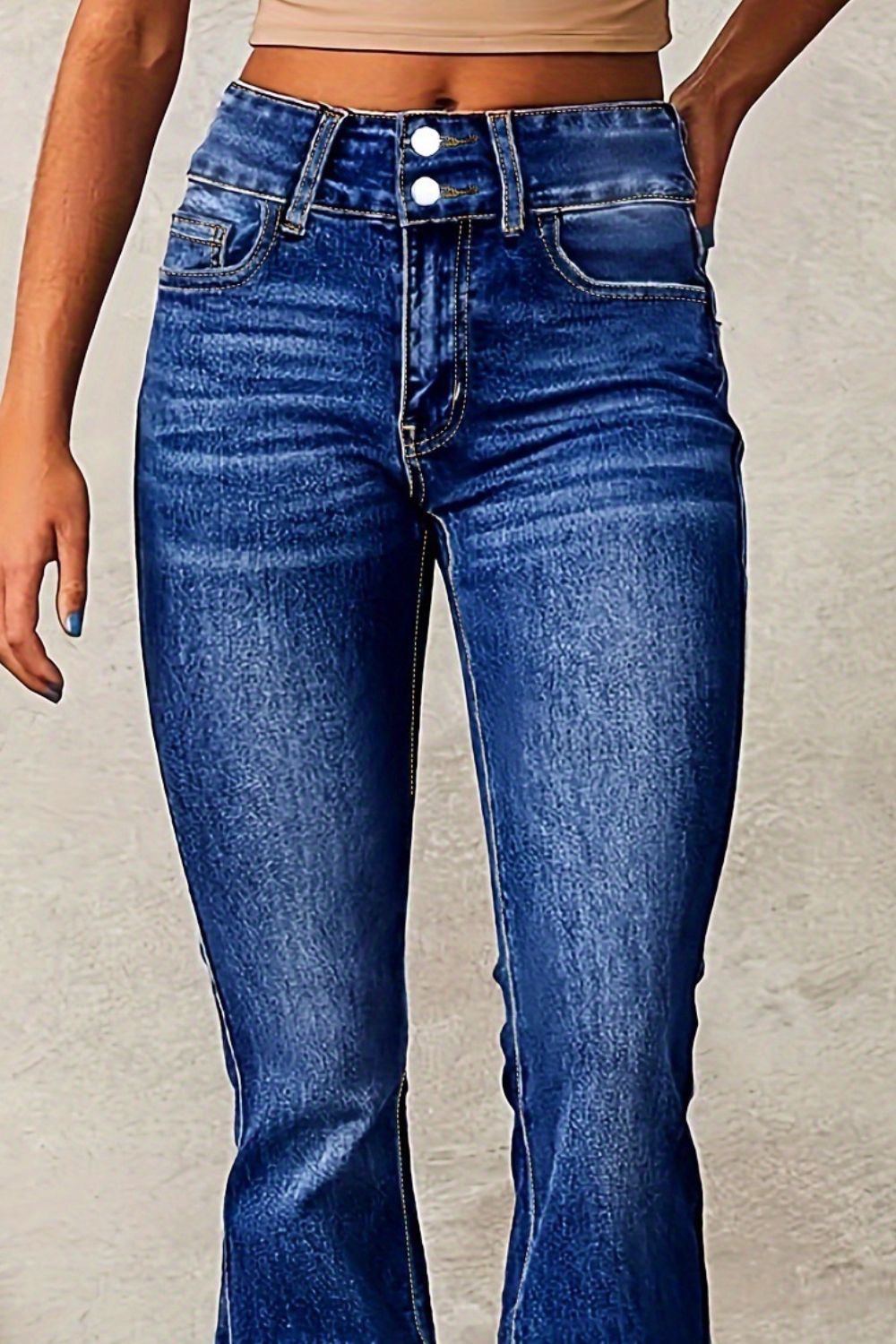 Cat Whisker Washed Bootcut Jeans - The Goddess Galleries