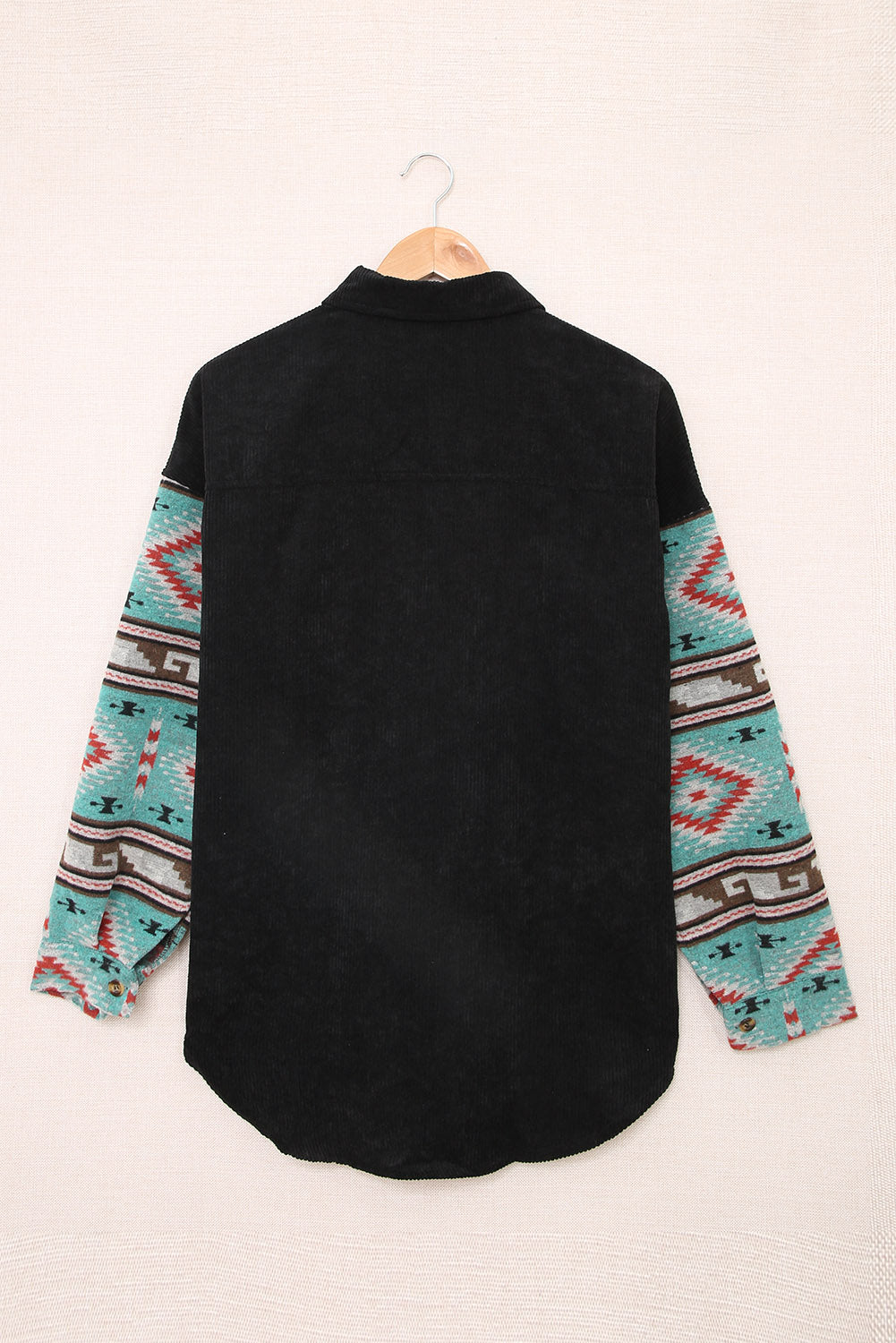 Pocketed Geometric Collared Neck Shacket - The Goddess Galleries
