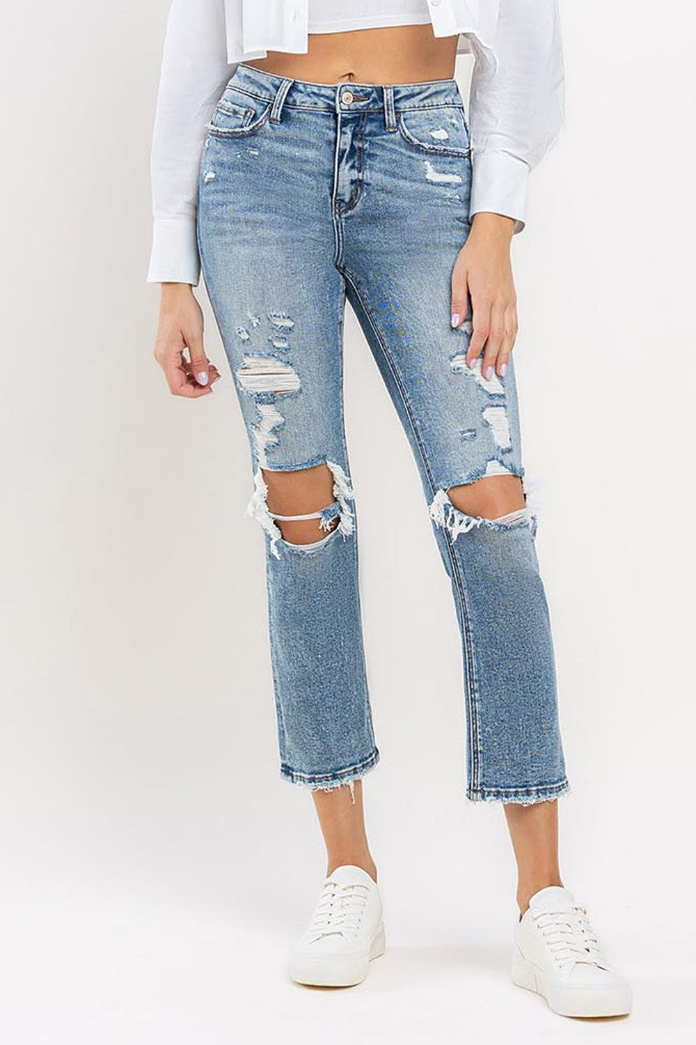 Lovervet Full Size High Rise Slim Straight Jeans - The Goddess Galleries