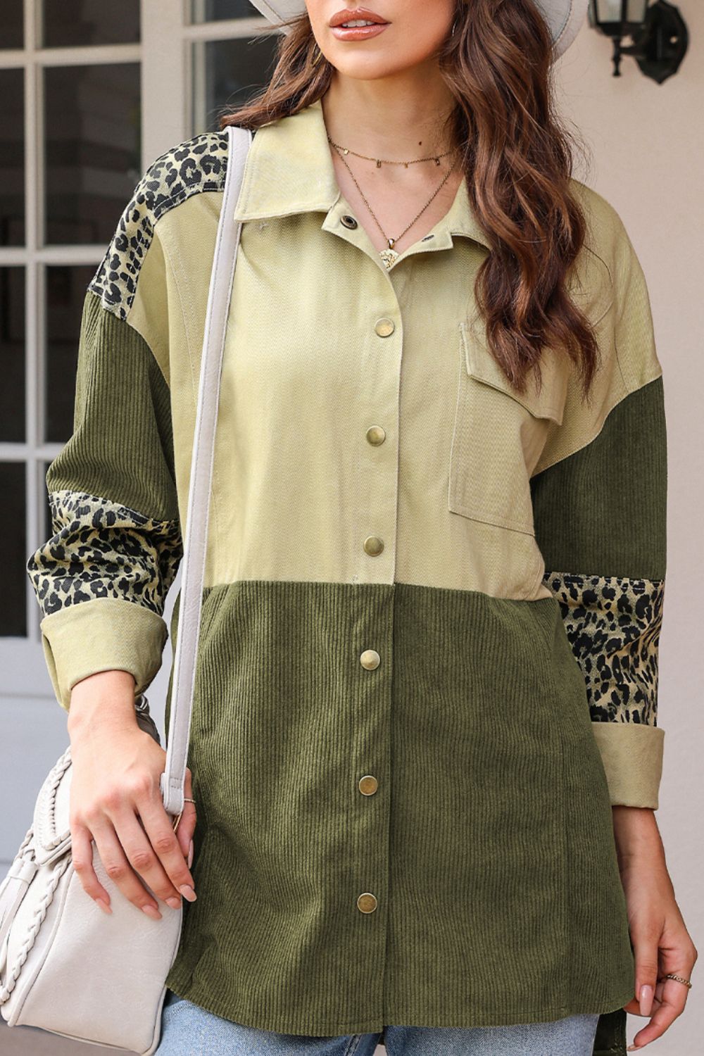 High-Low Leopard Snap Down Shacket - The Goddess Galleries