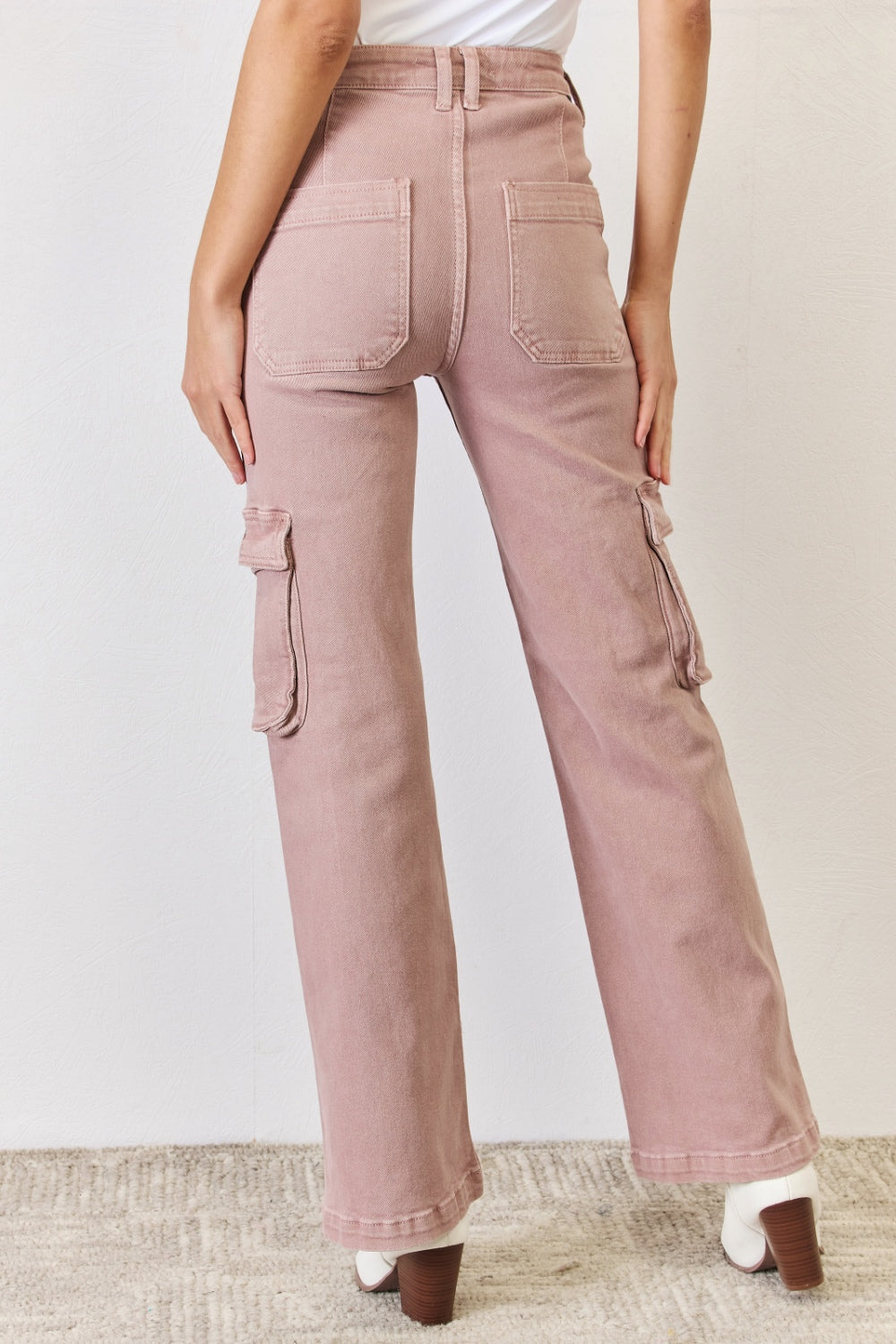 RISEN Full Size High Rise Cargo Wide Leg Jeans - The Goddess Galleries