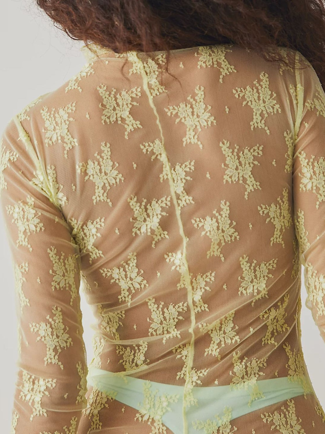 Lace Mock Neck Long Sleeve Blouse - The Goddess Galleries