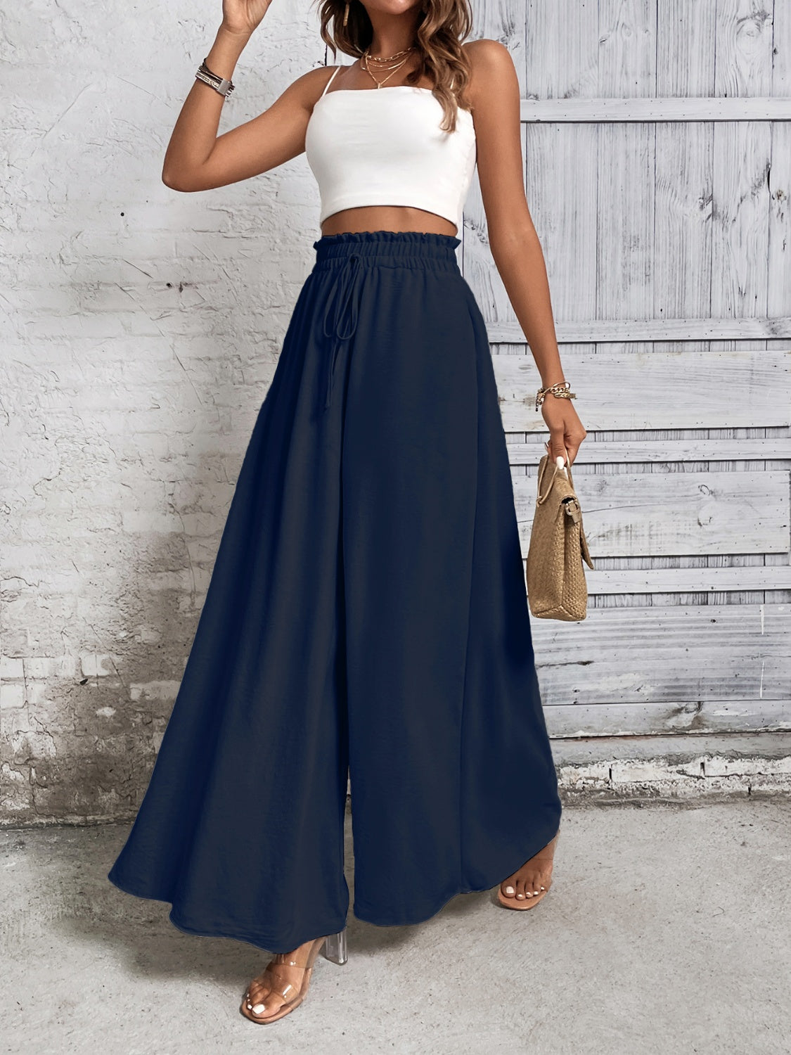 Honey Tied High Waist Wide Leg Pants - The Goddess Galleries
