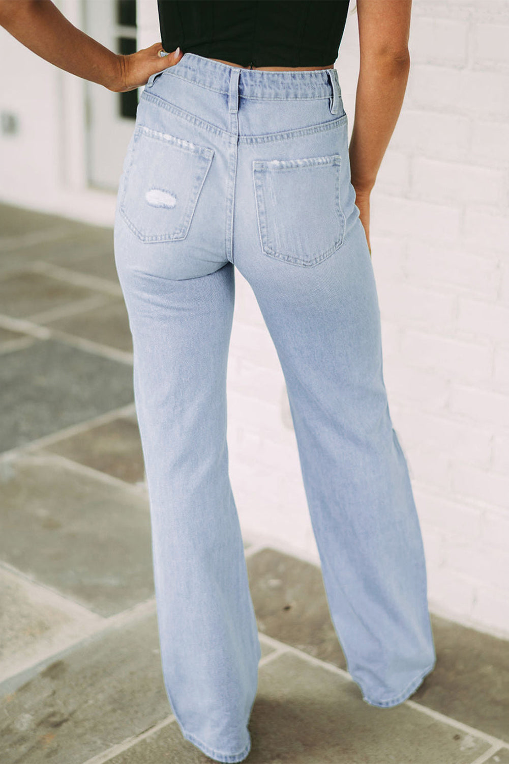 Distressed High Waist Jeans - The Goddess Galleries
