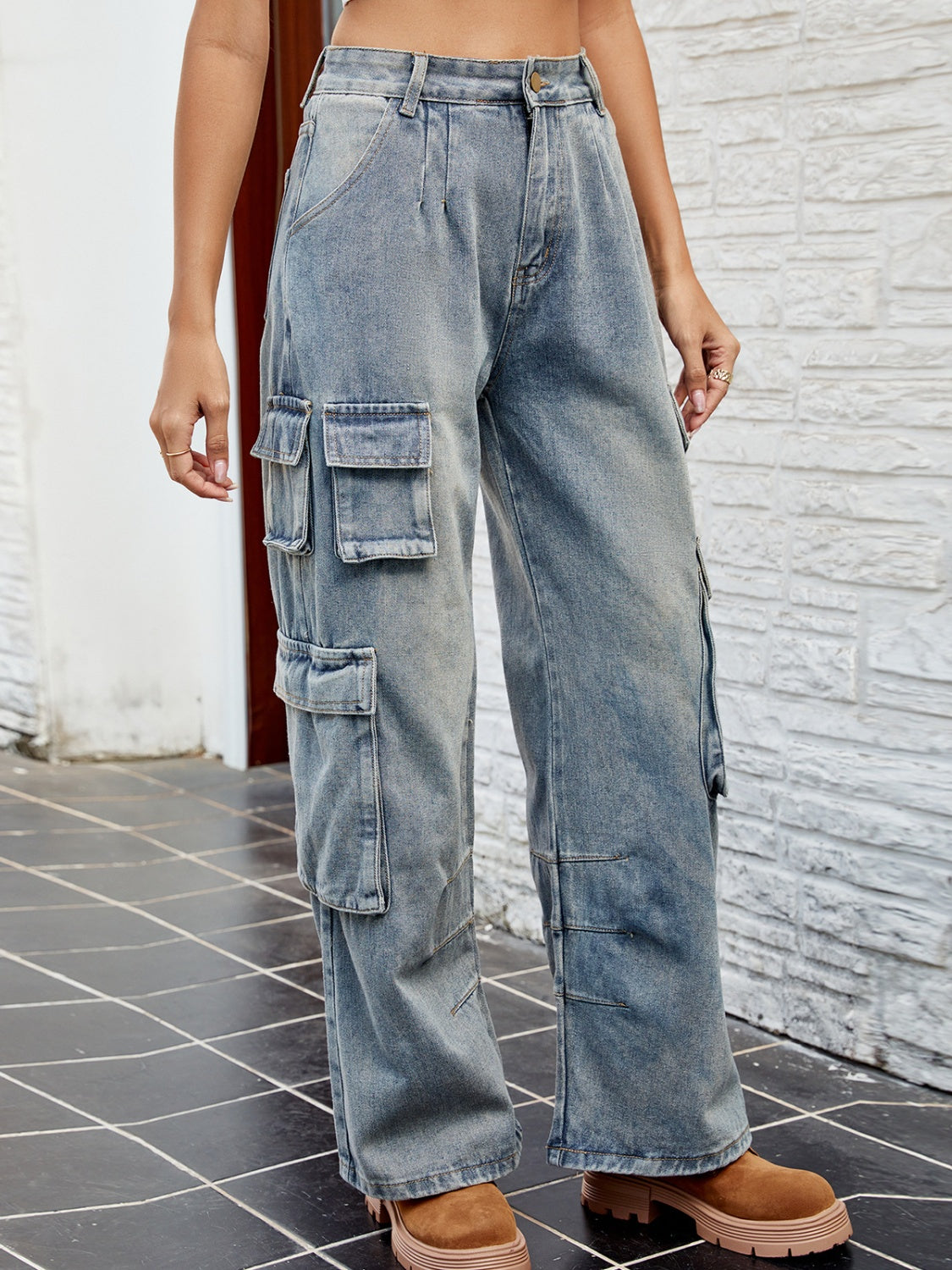 Washed Jeans with Pockets - The Goddess Galleries