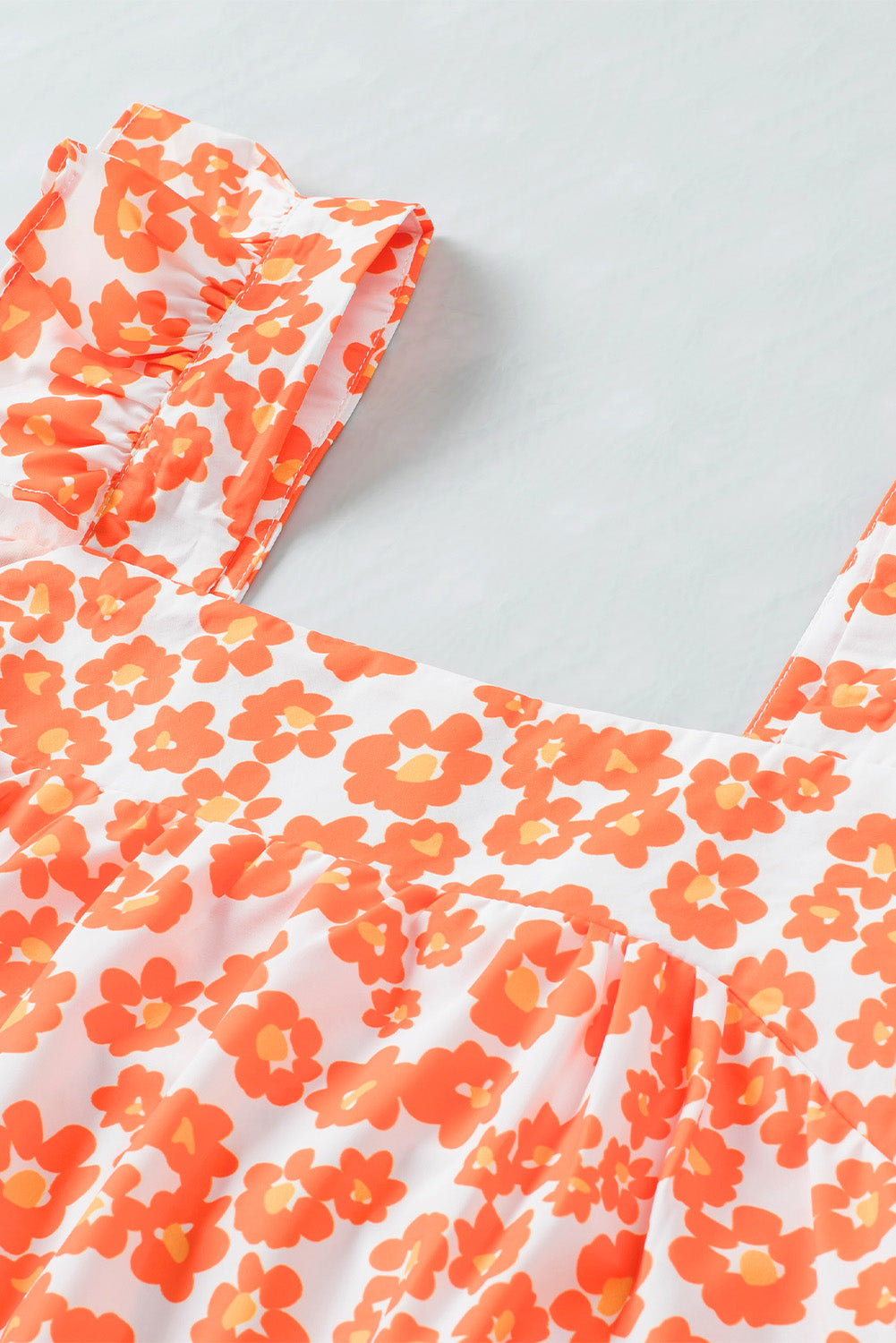Floral Square Neck Cap Sleeve Tank - The Goddess Galleries