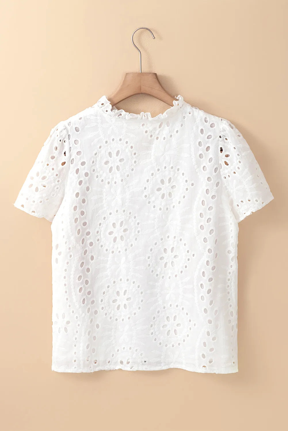 Eyelet Frill Short Sleeve Blouse - The Goddess Galleries