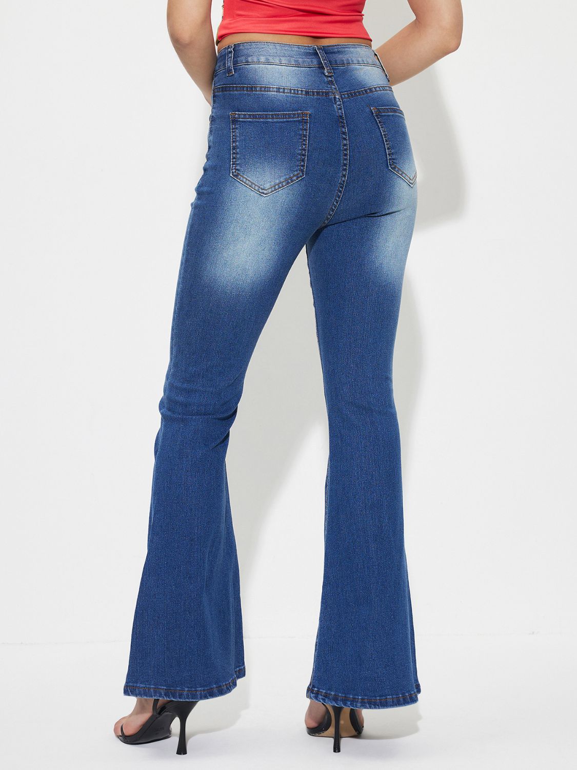 Mid-Rise Waist Bootcut Jeans - The Goddess Galleries