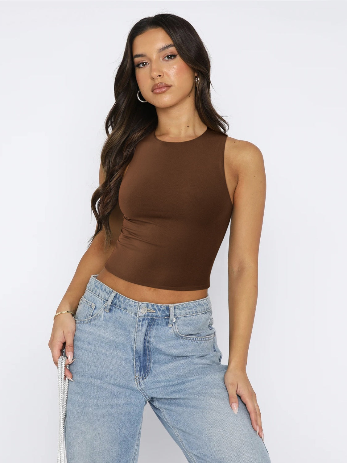 Round Neck Cropped Tank - The Goddess Galleries