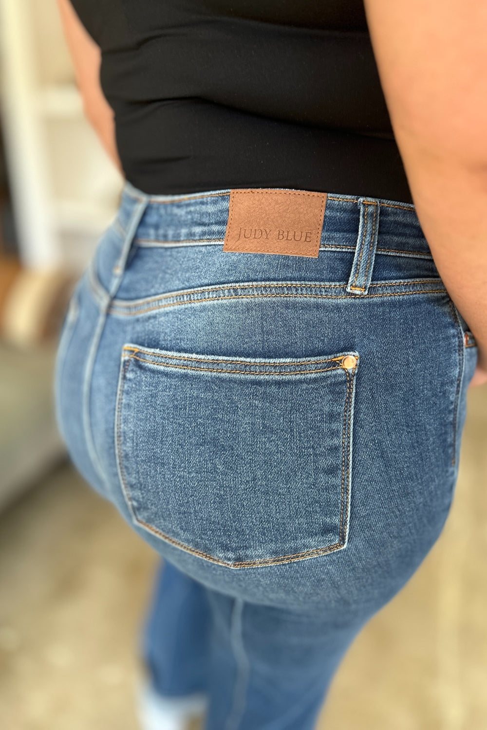 Judy Blue Full Size High Waist Front Seam Detail Straight Jeans - The Goddess Galleries