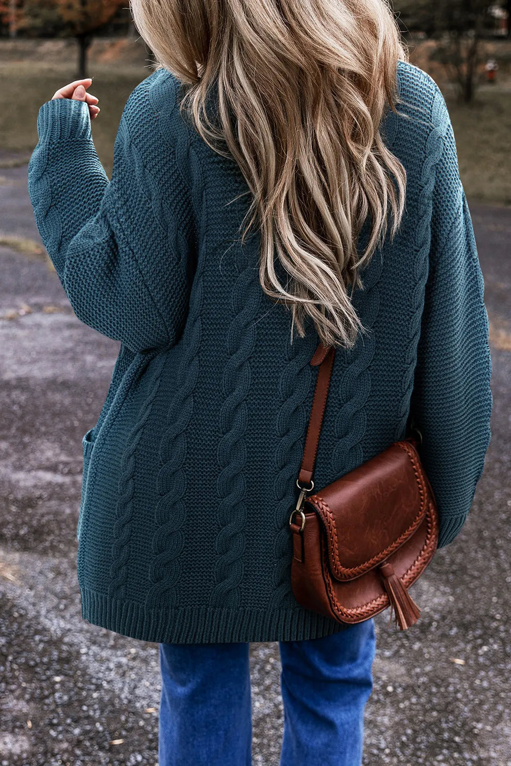 Cable-Knit Button Up Long Sleeve Cardigan - The Goddess Galleries