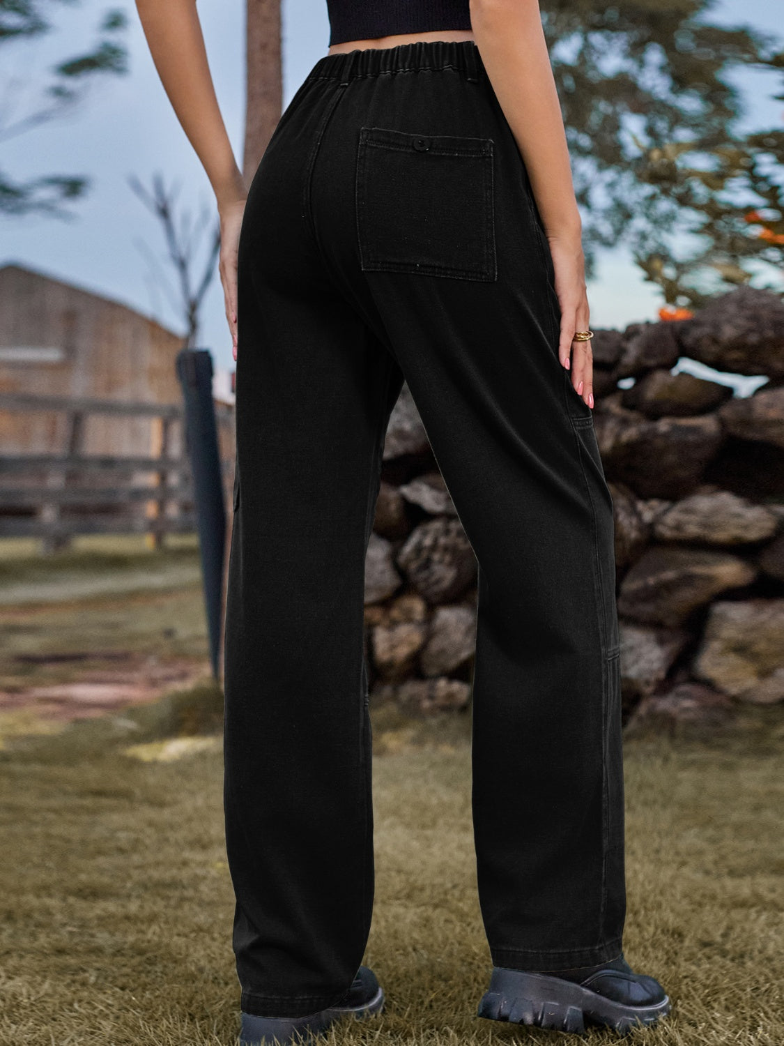 High Waist Cargo Straight Jeans - The Goddess Galleries