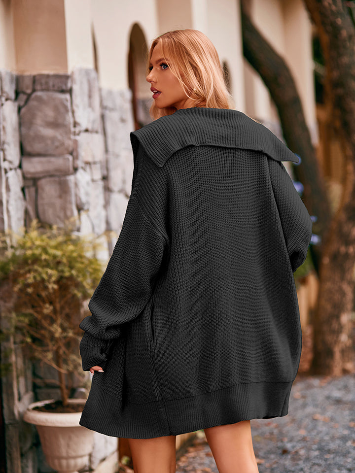 Dropped Shoulder Long Sleeve Cardigan - The Goddess Galleries