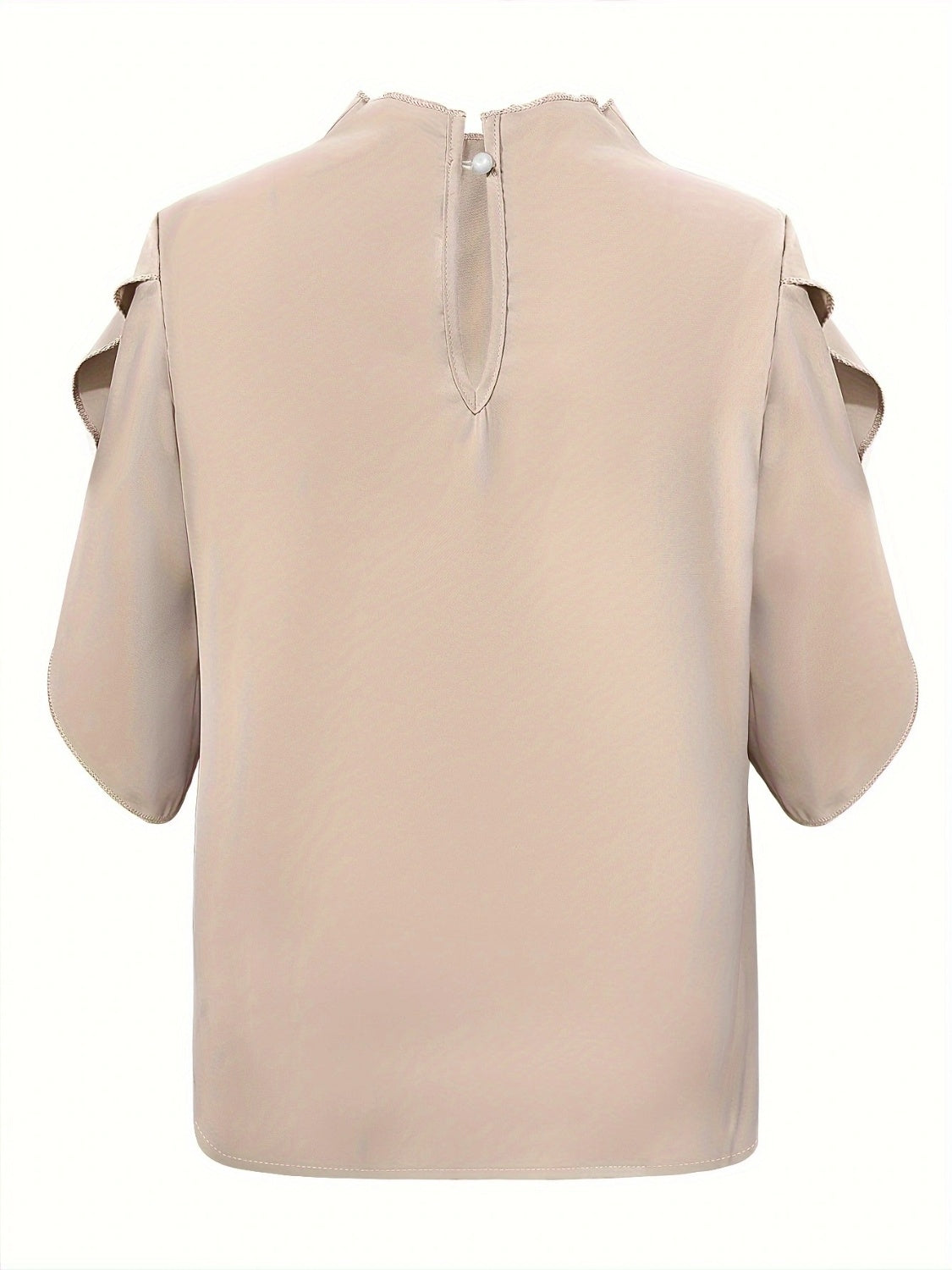 Ruched Mock Neck Half Sleeve Blouse - The Goddess Galleries
