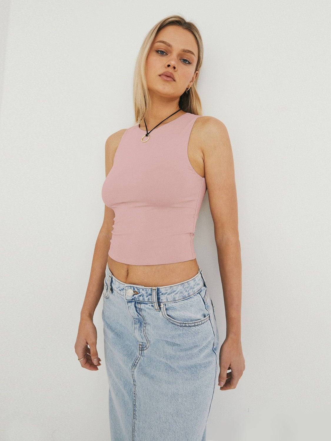 Round Neck Cropped Tank - The Goddess Galleries