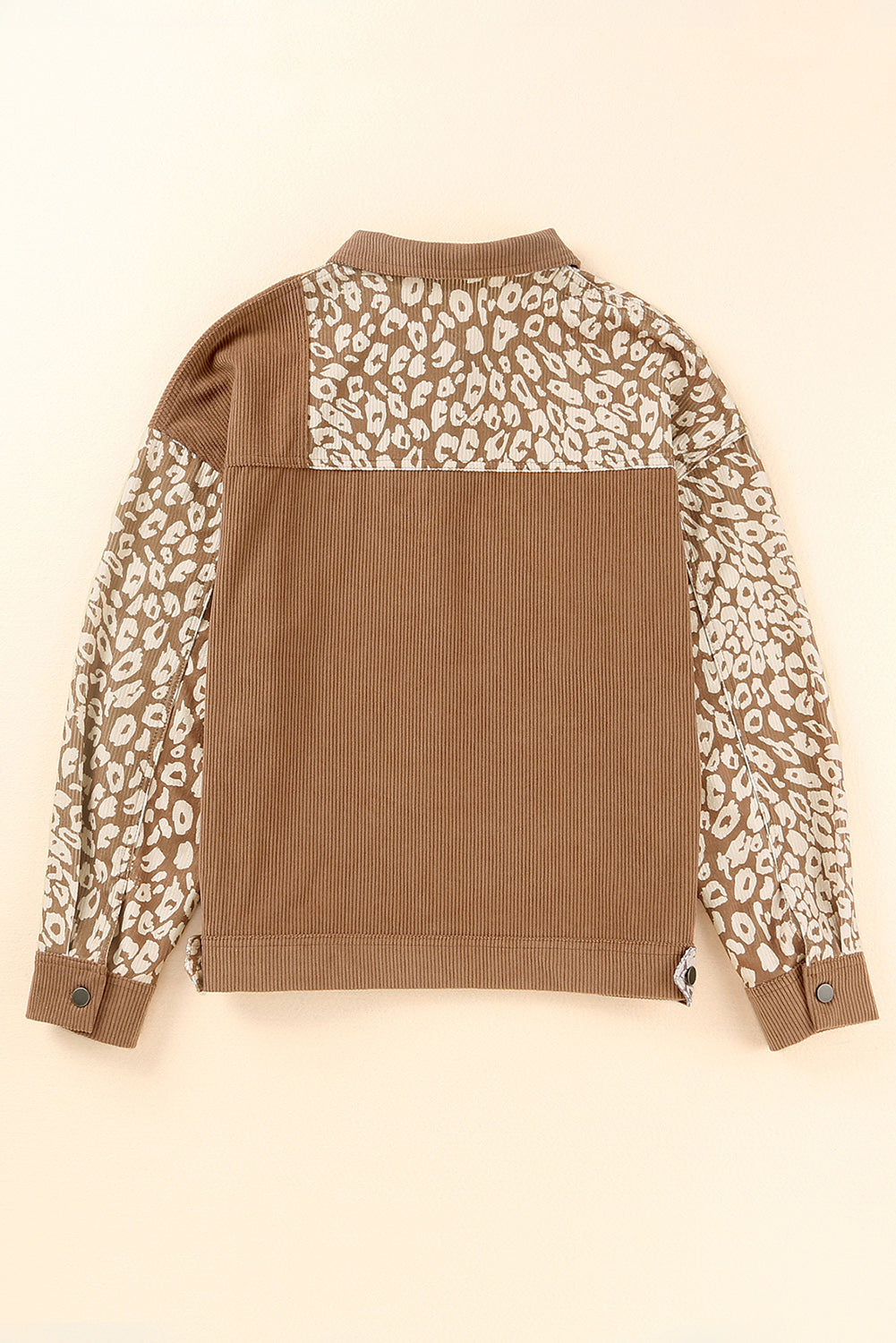 Leopard Button Up Drop Shoulder Jacket - The Goddess Galleries